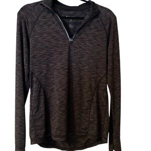 Ideology Heathered Black Long Sleeve Top size medium